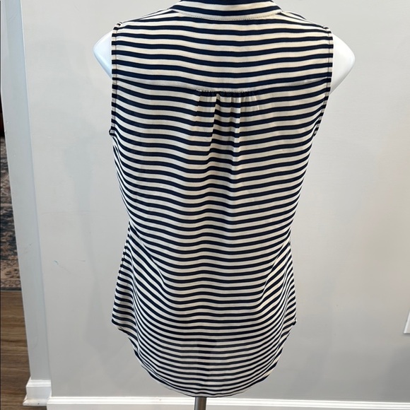 Banana Republic 0 Navy Cream Nautical Striped Sleeveless Top - Picture 7 of 9